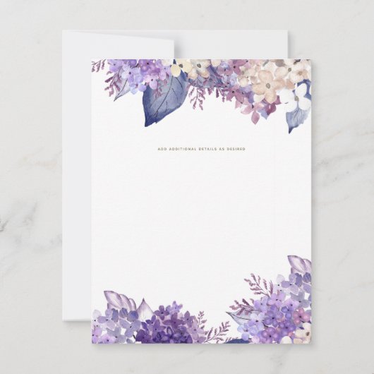 Paarse Bloemen Nikah Walimah Islamitische bruiloft Kaart (Achterkant)