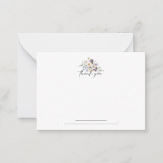 Paarse Bloemen Notecard Dank u Notitiekaartje