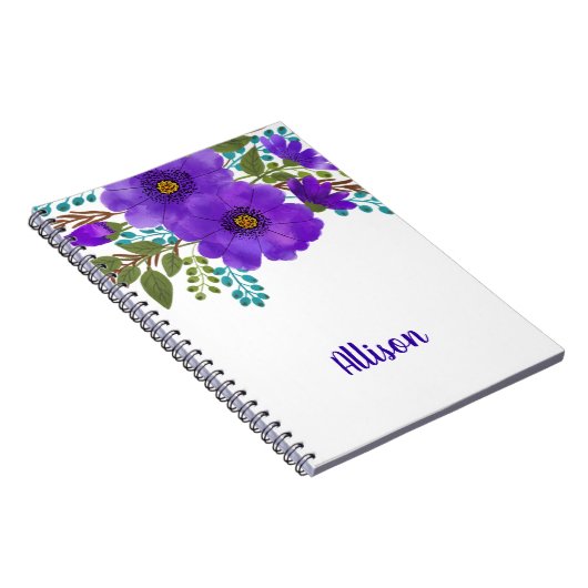 Paarse Bloemen Notitieboek (Rechterzijde)