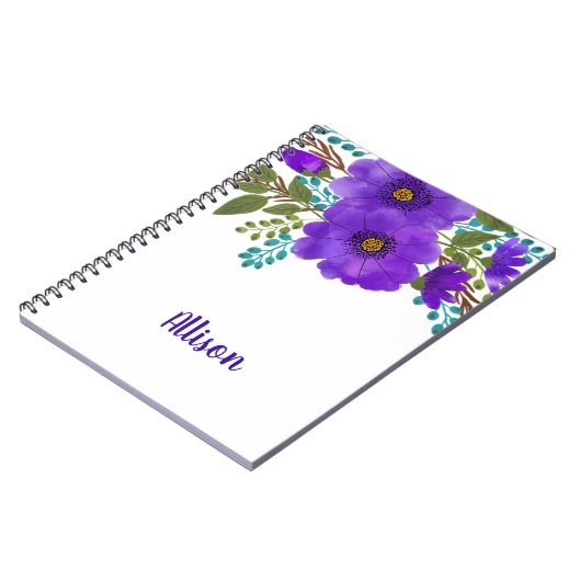 Paarse Bloemen Notitieboek (Linkerzijde)