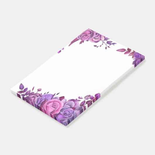 Paarse bloemen notities. Lila bloemen. botanisch Post-it® Notes (Schuin)