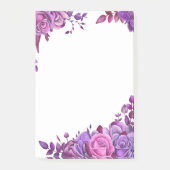 Paarse bloemen notities. Lila bloemen. botanisch Post-it® Notes (Voorkant)
