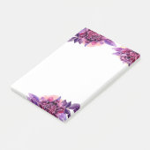 Paarse bloemen notities. Waterverf lila bloemen Post-it® Notes (Schuin)