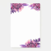 Paarse bloemen notities. Waterverf lila bloemen Post-it® Notes (Voorkant)