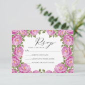 Paarse Bloemen Nuestra Boda Spaans Bruiloft RSVP Kaart (Staand voorkant)