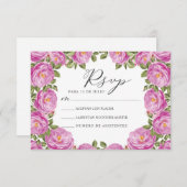 Paarse Bloemen Nuestra Boda Spaans Bruiloft RSVP Kaart (Voorkant / Achterkant)