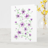 Paarse bloemen op de wijnstok kaart (Gele Bloem)