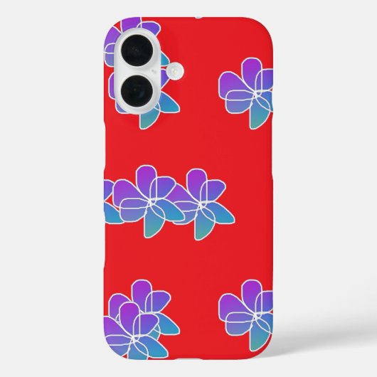 Paarse bloemen op rood Case-Mate iPhone case (Achterkant)