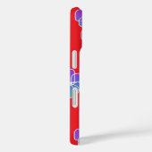 Paarse bloemen op rood Case-Mate iPhone case (Achterkant / Rechts)