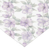 Paarse bloemen op wit patroon medium tafelloper (Hoek)