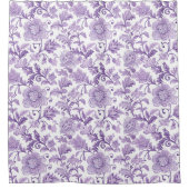 Paarse Bloemen Paisley Douchegordijn (Voorkant)