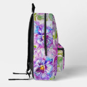 Paarse Bloemen Pansy Waterverf Rugzak (Links)