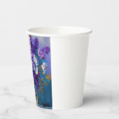   paarse bloemen papieren bekers (Links)