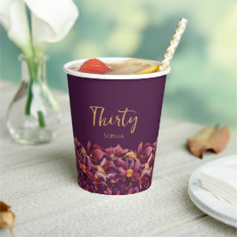 Paarse Bloemen- Papieren Bekers