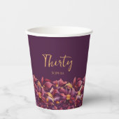 Paarse Bloemen- Papieren Bekers (Voorkant)
