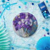   paarse bloemen papieren bordje (Feest)