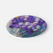   paarse bloemen papieren bordje (Gekanteld)