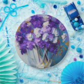   paarse bloemen papieren bordje (Feest)