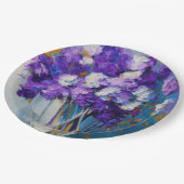   paarse bloemen papieren bordje (Gekanteld)