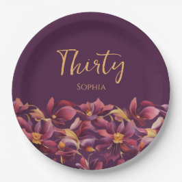 Paarse Bloemen- Papieren Bordje