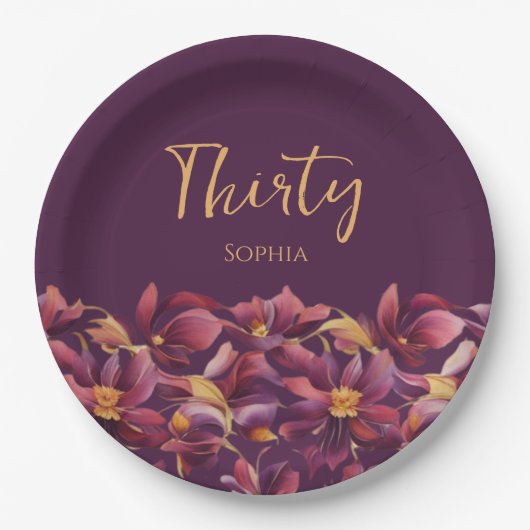 Paarse Bloemen- Papieren Bordje (Voorkant)