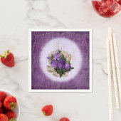 Paarse Bloemen Papieren Servetten (Insitu)