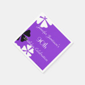 Paarse Bloemen Papieren servetten, 90ste Verjaarda Servetten (Hoek)