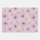 Paarse bloemen patronen inpakpapier vel (Voorkant)