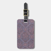 Paarse Bloemen Patroon Bagagelabel (Voorkant verticaal)