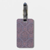Paarse Bloemen Patroon Bagagelabel (Achterkant verticaal)