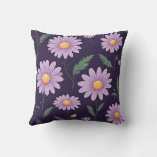 Paarse bloemen patroon kunst kussen