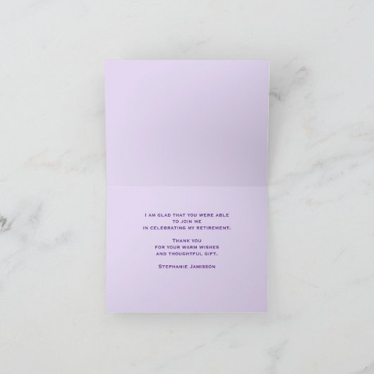 Paarse Bloemen Pensioen Dank Je Wel Bloemrijke Bri Kaart (Binnen)