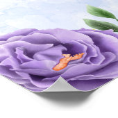 Paarse Bloemen Pensioen Party Welkomstbord Poster (Hoek)