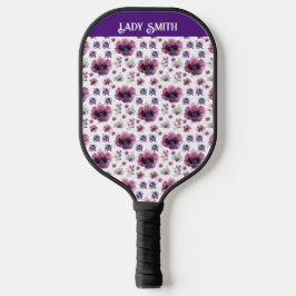 paarse bloemen pickleball paddle