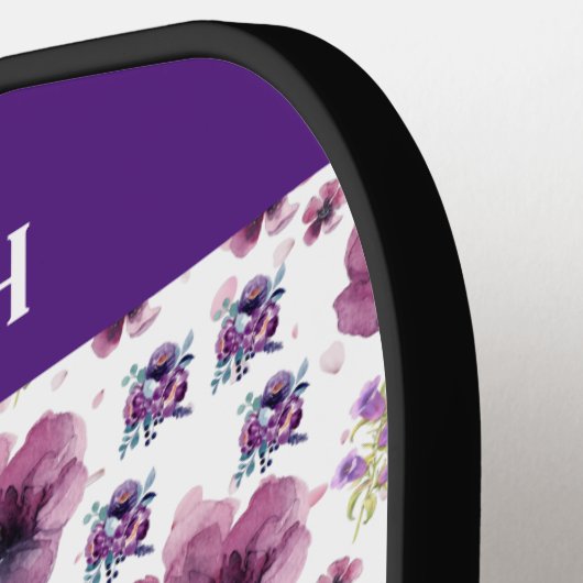 paarse bloemen pickleball paddle (Links Detail)