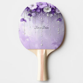 Paarse Bloemen Ping Pong Paddle Tafeltennisbatje
