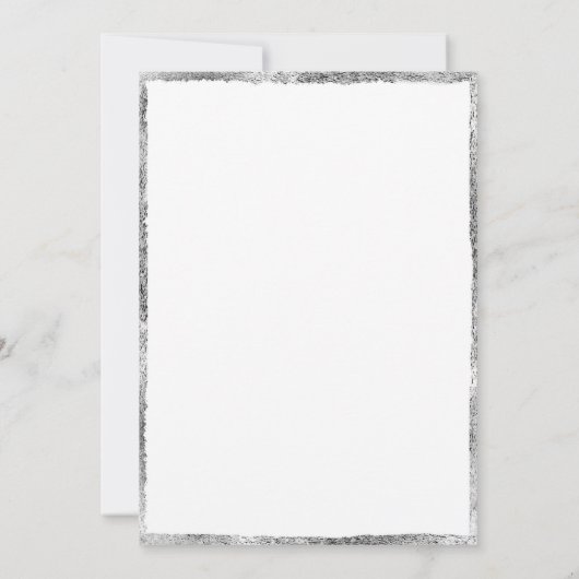 Paarse Bloemen Pioen Elegant Zilveren Bruiloft Kaart (Achterkant)