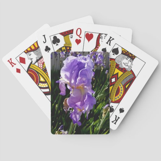 Paarse Bloemen Pokerkaarten (Achterkant)