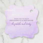 Paarse Bloemen Pompoenen Baby shower Dank u Bedankjes Labels (Achterkant)