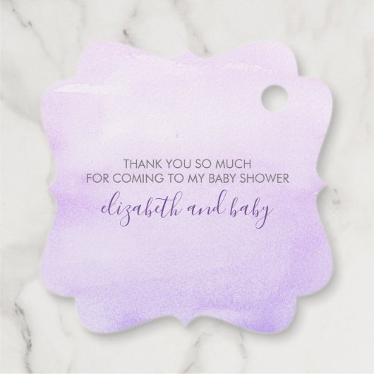 Paarse Bloemen Pompoenen Baby shower Dank u Bedankjes Labels (Achterkant)