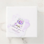 Paarse Bloemen Pompoenen Baby shower Dank u Bedankjes Labels (In situ)