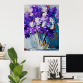   paarse bloemen poster (Thuiskantoor)