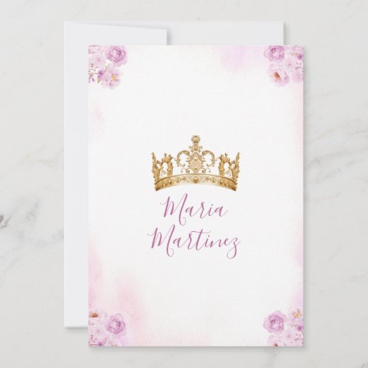 Paarse Bloemen Prinses Koninklijk Kasteel 1e Verja Kaart (Achterkant)