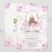 Paarse Bloemen Prinses Koninklijk Kasteel 1e Verja Kaart (Voorkant / Achterkant)