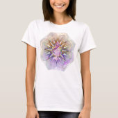 Paarse Bloemen Prism Treble Clef T-shirt (Voorkant)