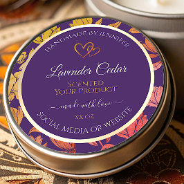 Paarse Bloemen Product Verpakkingsetiketten met Ha Ronde Sticker