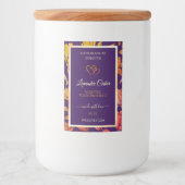 Paarse Bloemen Product Verpakkingsetiketten met Ha Voedselcontainer Etiket (Voorkant)