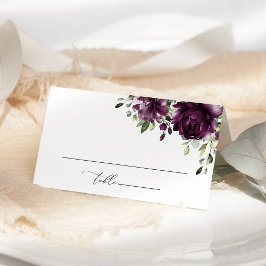 Paarse Bloemen, Pruim Bloemen, Boho, Bloem Bruilof Plaatskaartje