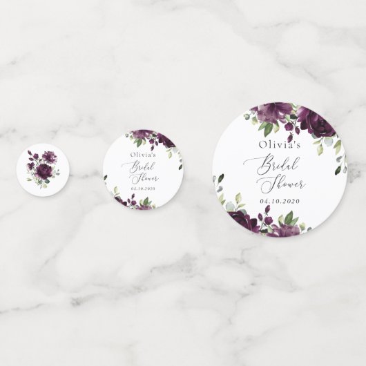 Paarse Bloemen, Pruim Bloemen, Boho, Bruidsfeest Confetti (Achterkanten)