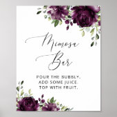Paarse Bloemen, Pruim Bloemen, Boho, Mimosa Bar  Poster (Voorkant)